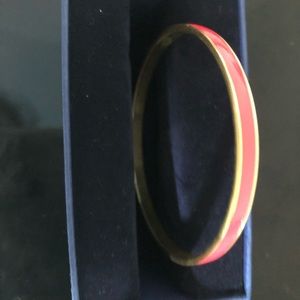 J Crew 18k gold plated ceramic coral thin bangle